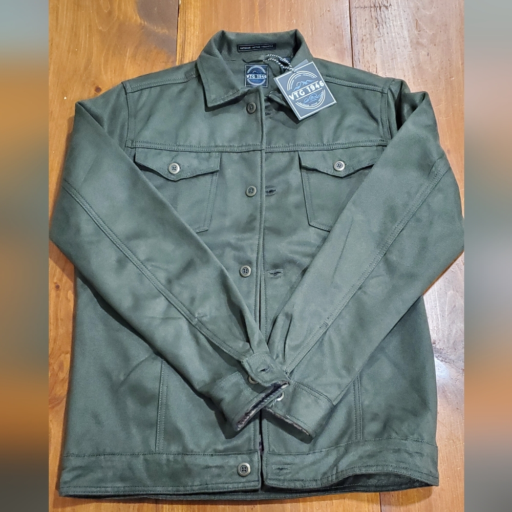 Vintage 1946 Men's Dark Green Shirt Jacket
